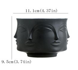 Nordic Man Face Ceramic Small Vase Flower Pot Succulents Orchid Indoor Planter Home Decor Creative Container Holder Cachepot Y20071660540