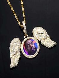 iced out custom picture angle wing big pendant necklace for men women hip hop luxury designer bling diamond Customised po penda3830511
