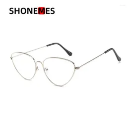 Sunglasses Frames ShoneMes Cat Eye Glasses Frame Retro Women Plain Eyeglasses Black Silver Gold For Ladies