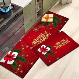 Table Mats Christmas Kitchen Floor Mat Blanket Doormat Reusable Merry Rugs Bathroom Door For Living Room