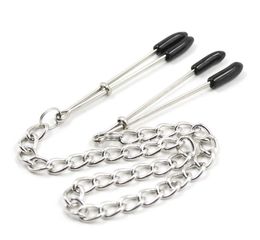 Stainless Steel Long Chain Nipple Clamps Tweezers Erotic Novelty Adult Game Breast Clips for Adult Couples Flirting Toys3984647