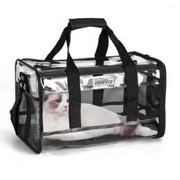 Cat Carriers Pet Travel Carrier Bag Mesh Breathable Fashion Transparent Shoulder Handbag Suitable For Cats & Dogs