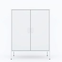 Metall Station Locker Cabinet, verstellbare Regale freistehende Sideboardstahlschranks für Büro, Zuhause