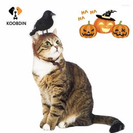 Dog Apparel 1PC Halloween Pet Headwear For Dogs Cats Crow Funny Cosplay Party Decorate Costume Creative Cap Supplies