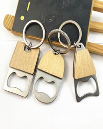 Portable Small Bottle Opener With Wood Handle Wine Beer Soda Glass Cap Bottle Opener Key Chain For Home Kitchen Bar LX40782844771