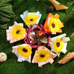 Decorative Flowers Sunflower Bouquet Mini Soap Flower Small Decoration Artificial Valentine's Day Gift Couple Decorating