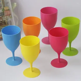 Disposable Cups Straws 6Pcs/Set High Quality Plastic Wine Glass Goblet Cocktail Champagne Picnic
