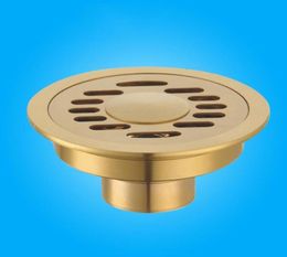 Other Bath Toilet Supplies 10 CM Brass Round Floor Drain Cover Shower Waste Drainer Grate Gold8547263