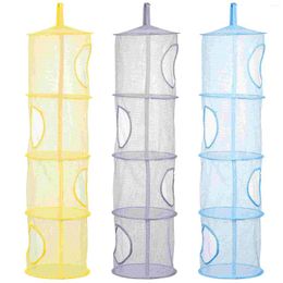 Storage Bags 3 Pcs Clothes Basket Hanging Drying Net Stuffed Toy Organiser Mesh Bag Hanger Rack