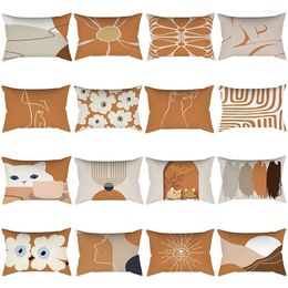 Pillow 30x50cm Orange Art Work Case Pattern Print Cover Home Sofa Living Room Decoration For Bohemian Pillowcase