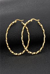 Gold Silver Black Rose gold Colour Big Hoop Earrings Stainless Steel Jewellery High Engagement Earrings For Women Christmas 2453630