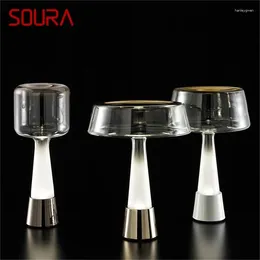 Table Lamps SOURA Modern Lamp Luxury Glass Bedside Mushroom Desk Light LED For Home Living Room Bedroom Decor