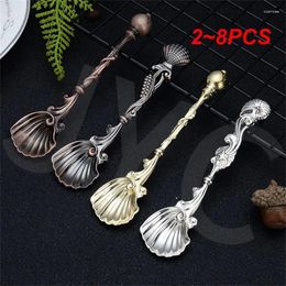 Coffee Scoops 2-8PCS Spoon Ice Cream Dessert Arabic Style Zinc Alloy Tea Mixing Kitchen Gadgets Tableware