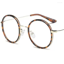 Sunglasses Anti-Blue Light Glasses Unisex Simplicity Retro Optical Eyewear Round Frame Spectacles Eyeglasses Alloy Temples Ornamental