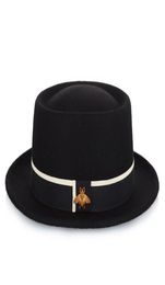 Berets Flat Top Jazz Hat Fashion 100 lia Wool Men039s Fedora With Pork Pie Women Felt 5658cm2237793