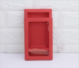 simple Kraft Cardboard Phone Case Packaging Box RedWhiteBrownBlack Paper Drawer Box With Clear Window6886016