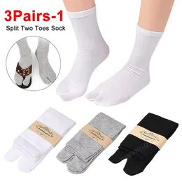 Women Socks Japanese Unisex Summer Fiber Two Finger Flip Flop Sandal Split Toe Tabi Nin Ja Geta Deodorant Breathable Long Sock