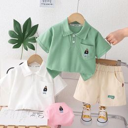 Clothing Sets Boys Clothes Summer 2024 Children Polo T-shirts Shorts 2pcs Sports Suit For Baby Jogging Tracksuits Kids Cotton Outfits 5Y