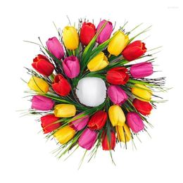 Decorative Flowers Mother Day Wreath Spring For Front Door