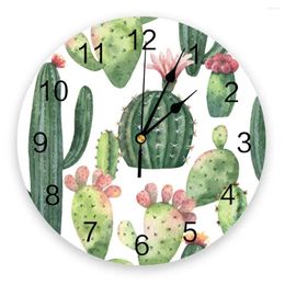 Wall Clocks Tropical Green Plant Cactus Creative Clock For Home Office Decoration Living Room Bedroom Kids Hanging Watch