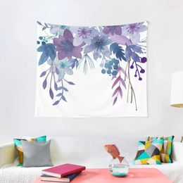 Tapestries Blue Purple Flowers Tapestry Aesthetics For Room Mushroom Decorating Aesthetic Decoration Wall