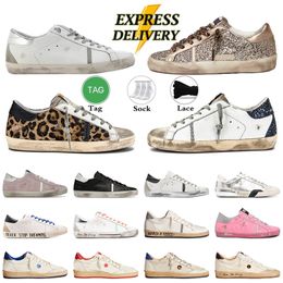 Casual Superstar Shoes Golden Super Designer Shoes Star Italy Brand Sneakers Super Star Luxury Dirtys Sequin White Do-old Dirty Outdoor Sports Shoes Size 35-46