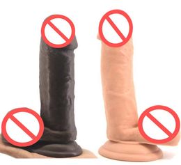 Huge Dildos Realistic Big Flesh Brown Penise Sex Product Flexible Huge Penis with Textured Shaft Sex Healthy Care Toys C31566771800