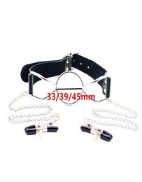 Metal Nipples Clamps Mouth Gag Plug Bondage Slave Restraints Leather Belt In Adult Games For Couples Fetish Oral Sex Toys For Wome2201952