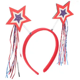 Bandanas Red White Blue Independence Day Headband Miss Hair Plastic 4th Of July For Women