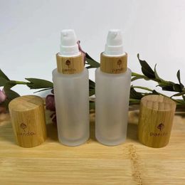 Storage Bottles Wholesale Empty 30 50ml Flat Shoulder Frosted Glass Dropper Bottle Cosmetic Skin Care Essential Oil Essence Packaging