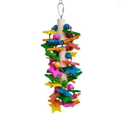 Other Bird Supplies Small Parrot Toys Natural Wood Hangable Cockatiel Chewable Decorative Relaxing Cage Pendants With Metal Hook For