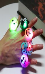 50off Halloween Gift Ball Party Favor Finger Light Luminous Toy Pumpkin Skull Bat Ring C70816A2999814