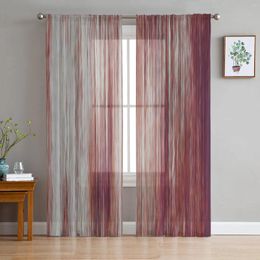 Curtain Modern Abstract Retro Red Chiffon Sheer Curtains For Living Room Bedroom Kitchen Decoration Window Tulle