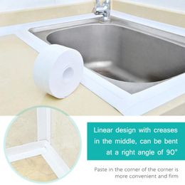 Wall Stickers Kitchen Sink Sealing Border Tape Waterproof Mildewproof White Self Adhesive Sealant Strip PVC Bathroom Sticker Tapes