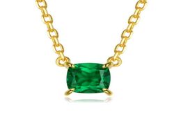 ATTAGEMS Vintage 100 925 Sterling Silver Moissanite Diamond Emerald Gemstone Diamonds Pendant Necklace Fine Jewelry Whole7635409