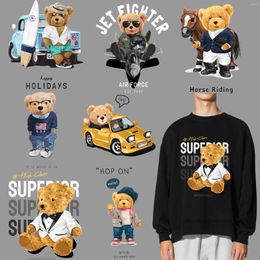 Window Stickers Cartoon Teddy Bear Thermoadhesive Patches Iron On Design Luxury Custom Patch Heat Transfer For T Shirt Decals