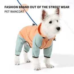 Dog Apparel The Four-legged Raincoat Can Lead Waterproof Large Medium And Small Dogs Pet Rainy Weather Out