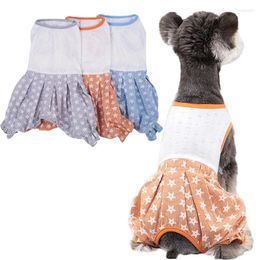 Dog Apparel Star Pattern Jumpsuit Pyjamas Summer Clothes For Small Dogs Pups Overalls Bloomers Pant Sleeveless Vest Tshirt Onesie XL