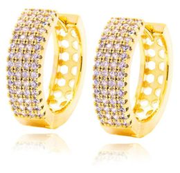 iced out mini hoop earrings for men women hip hop l mens bling diamond huggie ear stud earring gold silver couple jewelry gift5606361