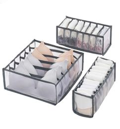 Foldable Storage Boxes Underwear Bra Panty Socks Organiser Stored Box Drawer Closet Scarves Organisers Nylon Mesh Divider Bags3750671