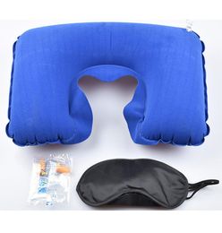 Whole Car Soft Pillow 3 in 1 Travel Set Inflatable UShaped Neck Pillow Air Cushion Sleeping Eye Mask Eyeshade Earplugs DB5445287