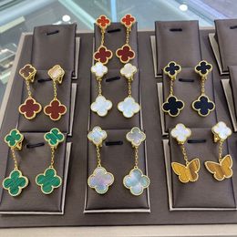 Fashion Classic Women Luxury Designer Necklace/Bracelet /Earrings High Quality 925 sterling silver Leaf Clover Necklaces Pendants Couple Engagement Jewelry 022