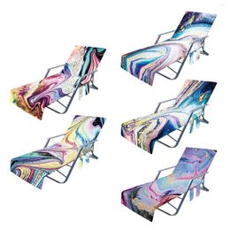 Chair Covers Beach Cover Pool Lounge Towel Sun Lounger With Side Storage Pocket Non-slip Terry Cloth