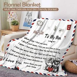 Blankets Super Soft Flannel Blanket To My Daughter Son Granddaughter From Mom Dad English Version Sofa Bed Throw Birthday Gifts
