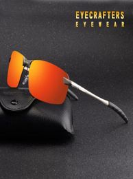 Orange Mens UV400 Polarized Sunglasses Sports Driving Mirrored Sunglasses Rimless Metal Glasses Eyewear 3043DM4261411