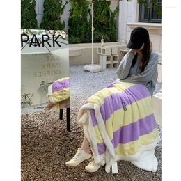 Blankets Ins Style Lambswool Blanket Double Thickened Fresh Lunch Break Office Leisure Dual-use Four Seasons General