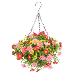 Decorative Flowers Hanging Decorations Fake Silk Plants Deck Artificial Outdoor Indoor Baskets Daisy