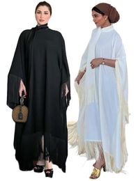 Ethnic Clothing Ramadan White Black Satin Khimar Abaya Arabic Kaftan African Dresses for Women Islam Muslim Dress Ka African Dresses T240510