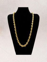 10mm Thick 76cm Long Rope ed Chain 24K Gold Plated Hip hop ed Heavy Necklace For mens5531908