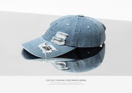 Denim Holes Damaged Casual Baseball Caps Fashion Streetwear Mens Hat Adjustable Brand Summer Snapback CX2007141321191